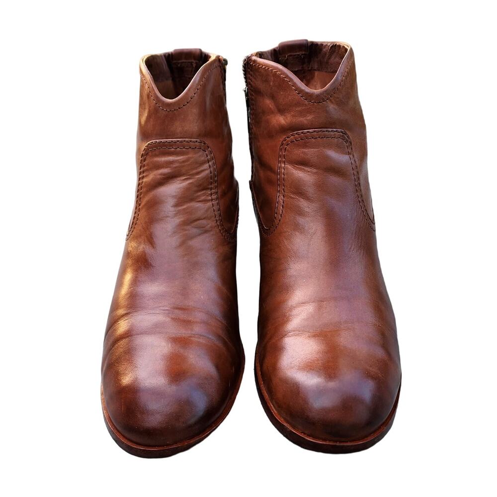 FRYE Soft Aged Leather Western Zip Ankle Boots 9.5 - Picture 3 of 10
